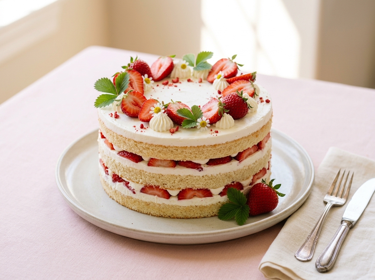 Strawberry Cream Cake